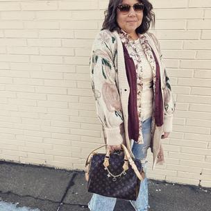 Image from @librabaglover on 7 Apr 2023 with caption: If you love layers like I do! Buckle has so many options and brands that go well together to create that special outfit! #OOTD #buckledout #forthestyledlife #bucklestyle #BKE #gimmicksatbuckle #sterlingandstitch #flyingmonkeyjeans #raybansunglasses #louisvuittonbag #lvspeedy #corralboots