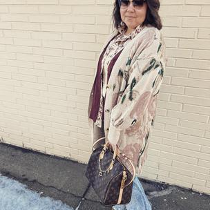 Image from @librabaglover on 7 Apr 2023 with caption: If you love layers like I do! Buckle has so many options and brands that go well together to create that special outfit! #OOTD #buckledout #forthestyledlife #bucklestyle #BKE #gimmicksatbuckle #sterlingandstitch #flyingmonkeyjeans #raybansunglasses #louisvuittonbag #lvspeedy #corralboots