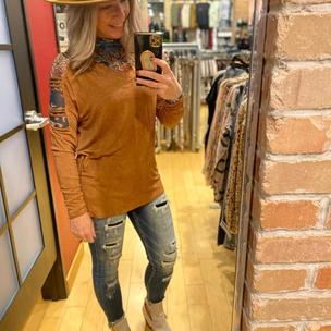 Willow & Root Floral Mesh Top - Women's Shirts & Blouses in