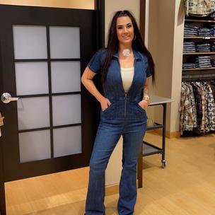 Free People Jayde Denim Flared Jumpsuit - Women's Rompers