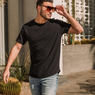 Nova Industries Textured Knit T-Shirt - Men's T-Shirts in Black