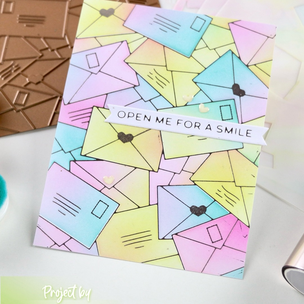 Image from erica_cacacraft on 11 Apr 2025 with caption: The April Glimmer Hot Foil club from teamspellbinders had me squealing with joy! The little envelopes, the little hearts, and the coordinating layering stencils?? It’s too cute to resist 😍 #teamspellbinders #spellbinders #spellbindersclubkits